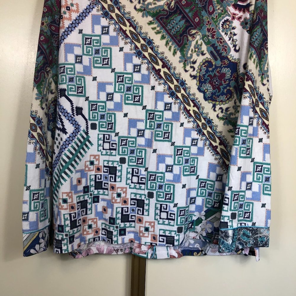 Johnny Was Multicolor Patterned Pajama Top - Picture 8 of 11